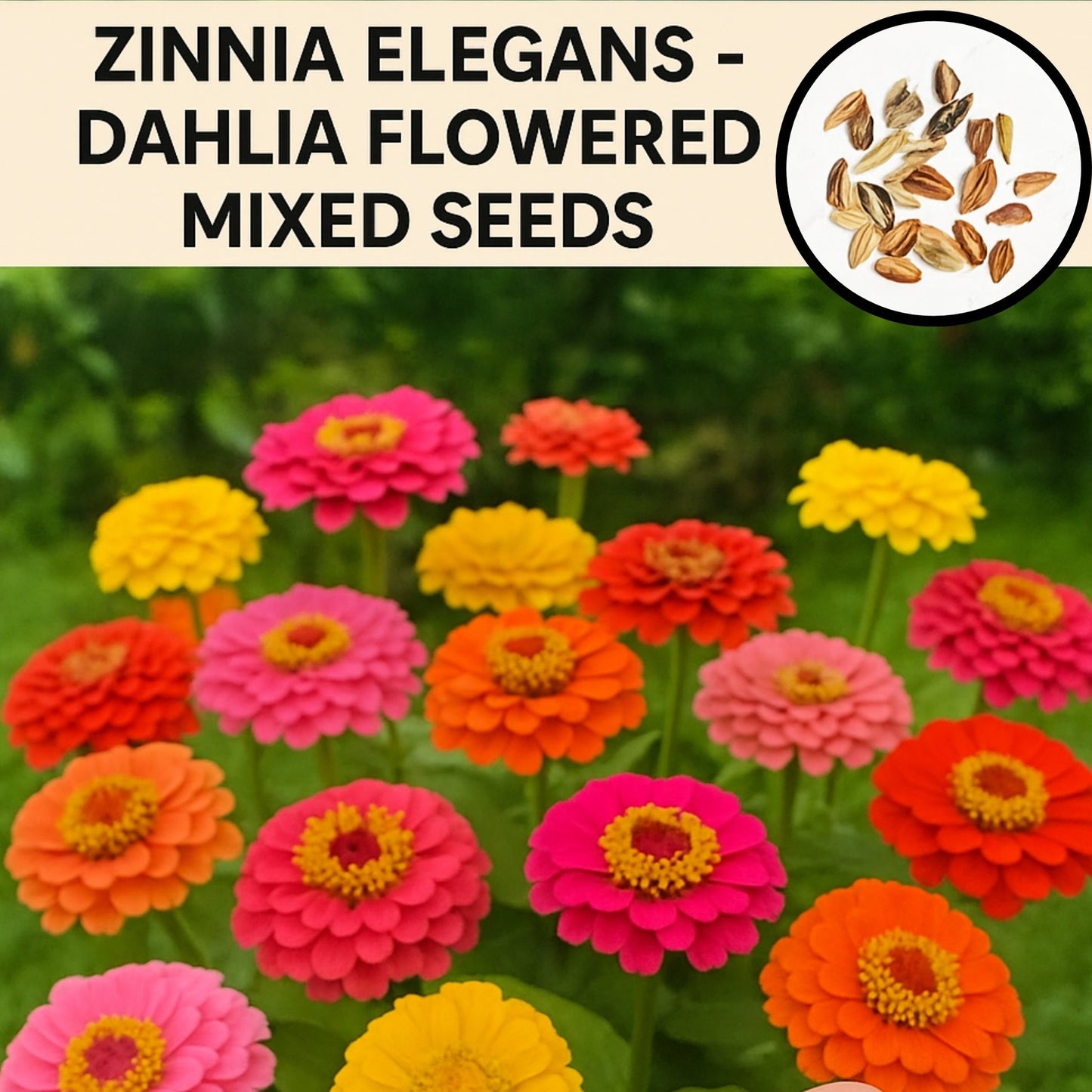Zinnia Seeds 🌼 (PREMIUM SEEDS) + FREE Plant Growth Booster 🌱 & Supplement